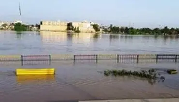 خرمشهر هم گرفتار سیلاب شد