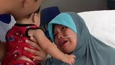 ز‌نی که ۵ ماه بعد از کما، اولین بار نوزادش را دید +عکس