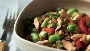طرز تهیه سالاد عدس و سالمون لیمویی