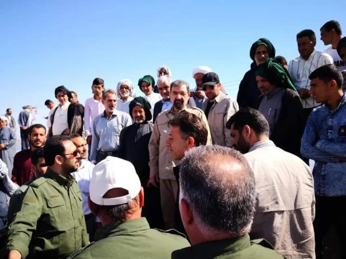 دومين‌حضور محسن‌رضایی در‌مناطق‌سيل‌زده خوزستان