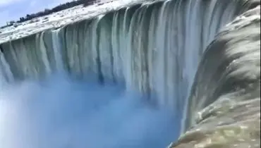 آبشار معروف نیاگارا در حال یخ زدن است +ویدئو
