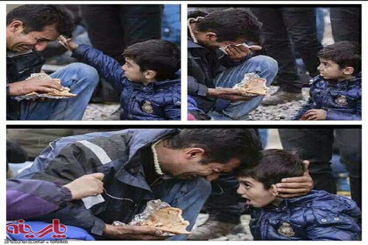 عکس:استیصال مطلق پدر سوری در برابر کودک