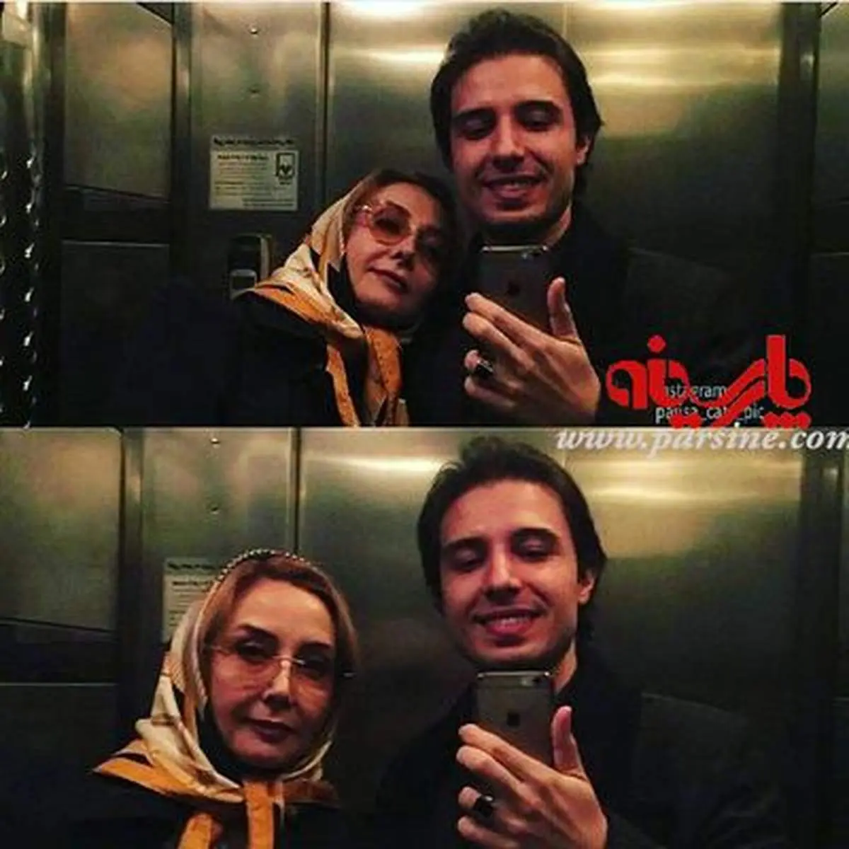 سلفی کتایون ریاحی و پسرش