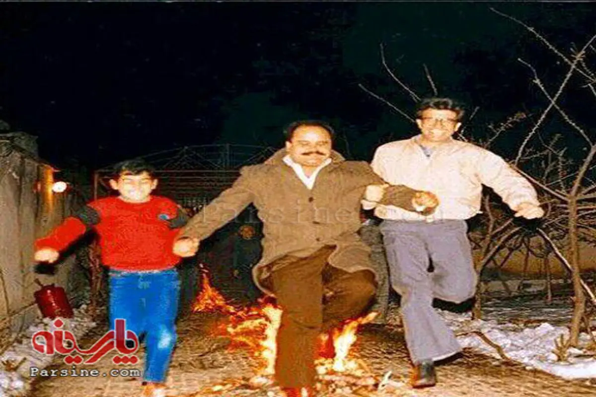 عکس: محمدرضا شجریان، اکبر عبدی و همایون شجریان در مراسم چهارشنبه سوری