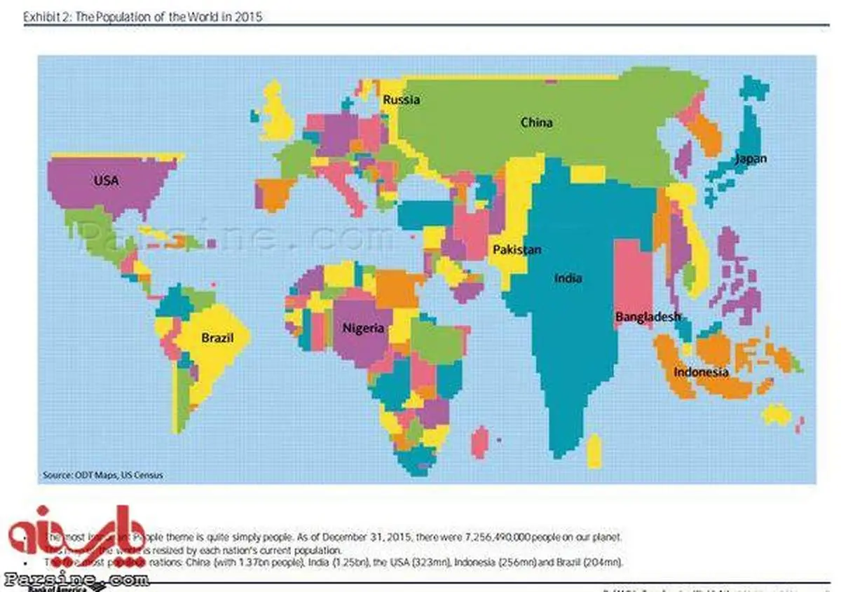 عکس:اگر قرار بود کشورها با توجه به "جمعیت"، وسعت داشتند!