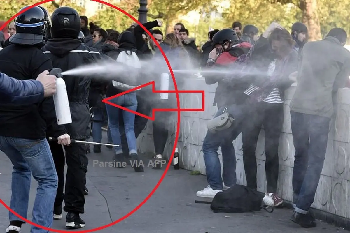 عکس /ورود لباس شخصیها در تظاهرات پاریس!