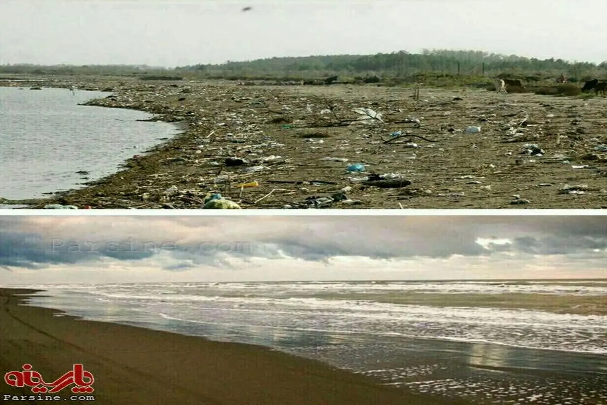 عکس:تفاوت ساحل روسیه و ایران در دریای خزر