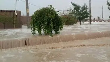 بارش شدید باران و تگرگ در شبستر و جاری شدن سیل در ۴ شهر