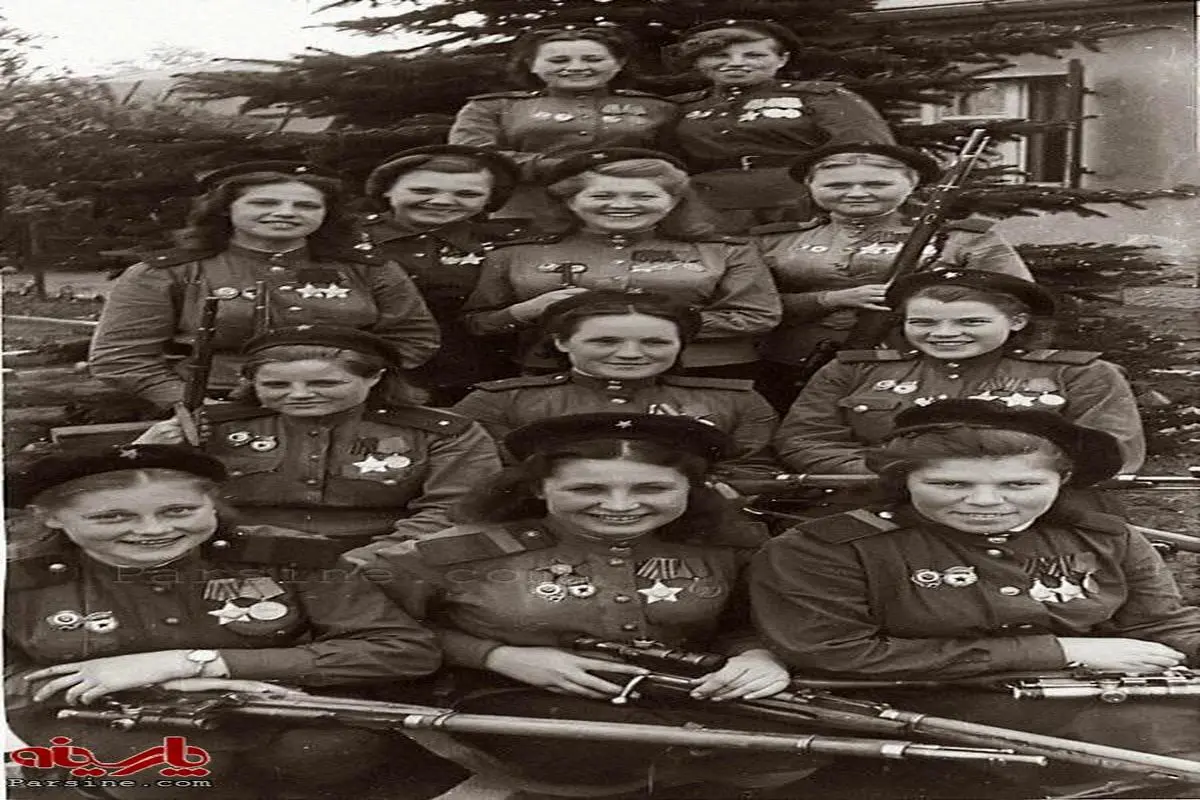 عکس:دسته مخصوص تک تیراندازان زن ارتش شرخ شوروی