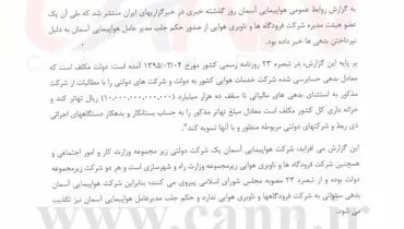 تکذیب خبر ۲۰:۳۰ توسط هواپیمایی آسمان+عکس