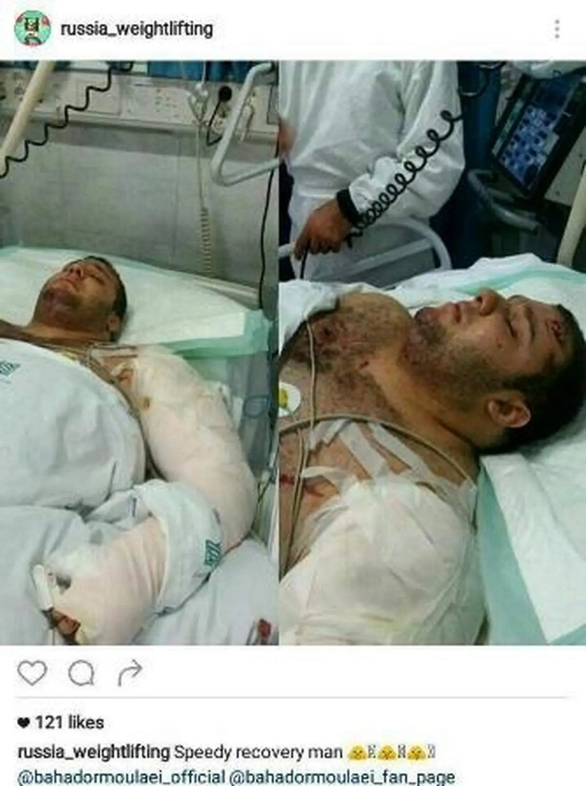 واکنش فدراسیون وزنه برداری روسیه به تصادف بهادر
