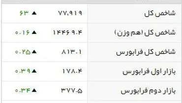 شاخص بورس اندکی رشد داشت