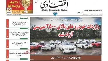 صفحه نخست روزنامه‌های اقتصادی ۱۷ شهریور ۹۵