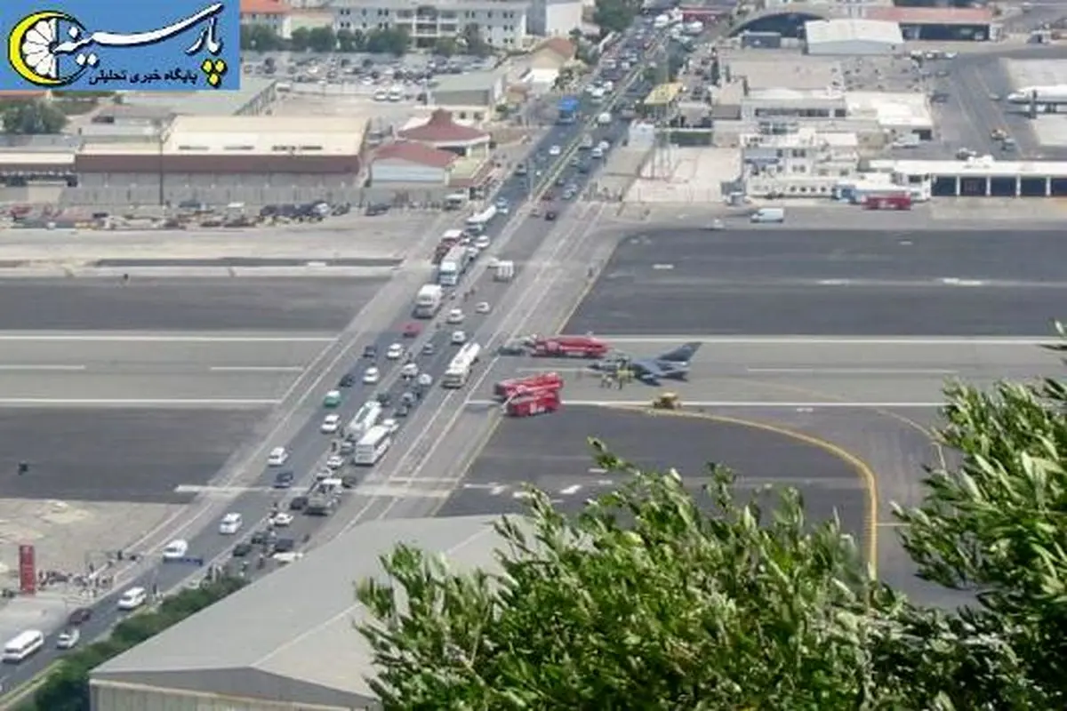 عکس:تقاطع فرودگاه جبل الطارق و خیابان!