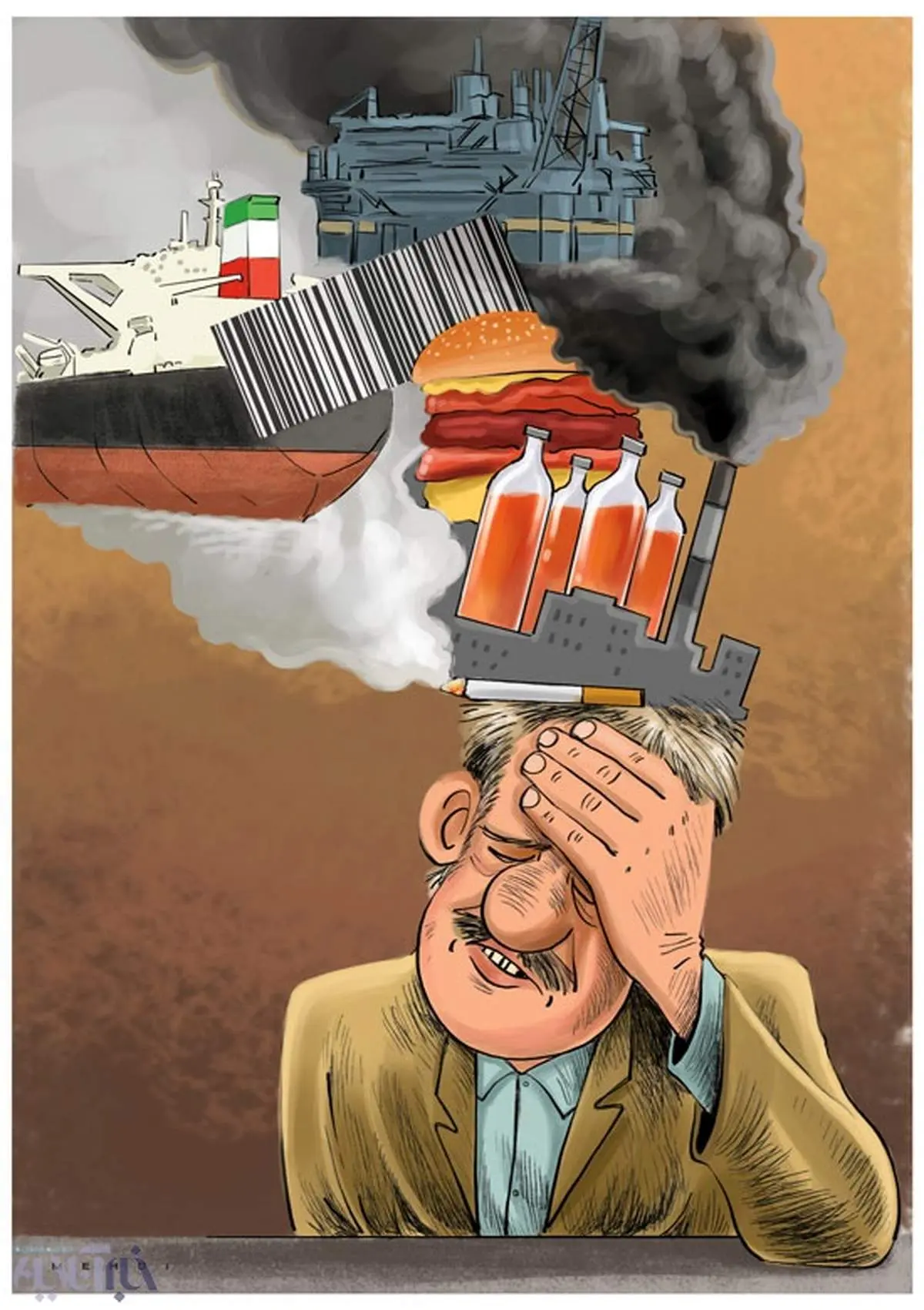 هر ۵ دقیقه یک ایرانی!/کاریکاتور