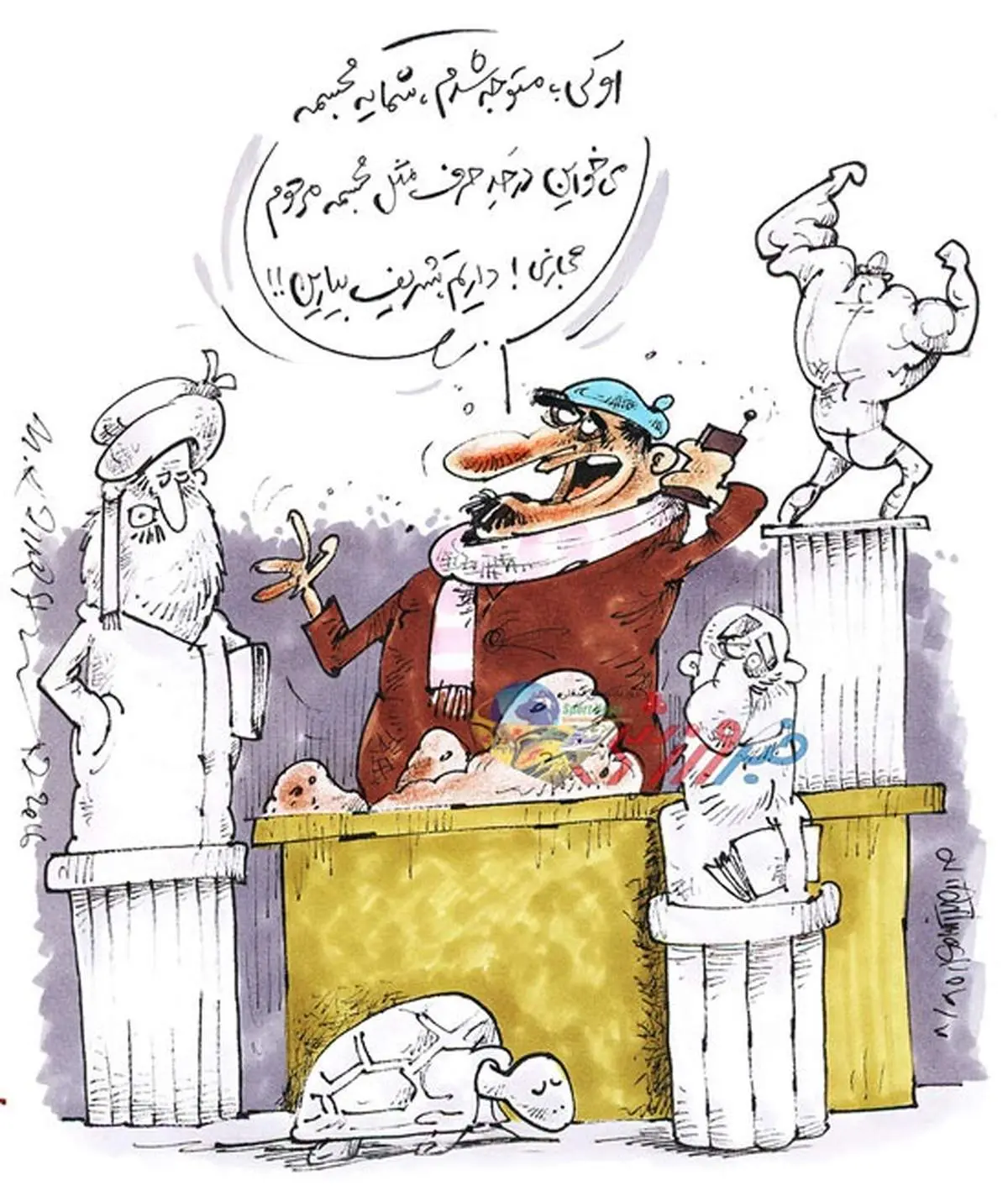 مجسمه پورحیدری در راه است؟!/کاریکاتور