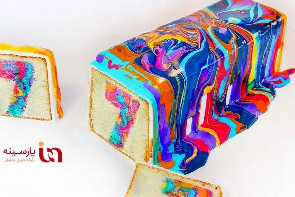 کیک سورپرایز، یک کیک خوشگل خانگی رنگارنگ+عکس