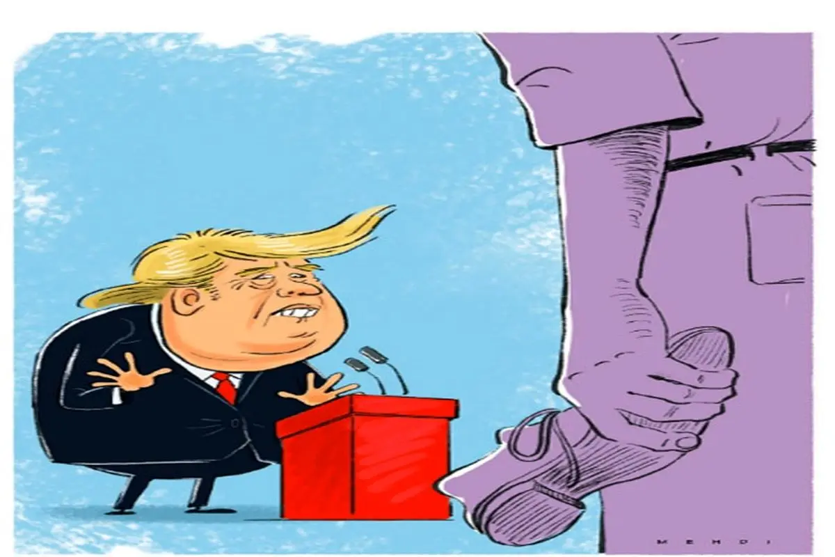 ترامپ منتظر لنگه کفش باشد!/کاریکاتور