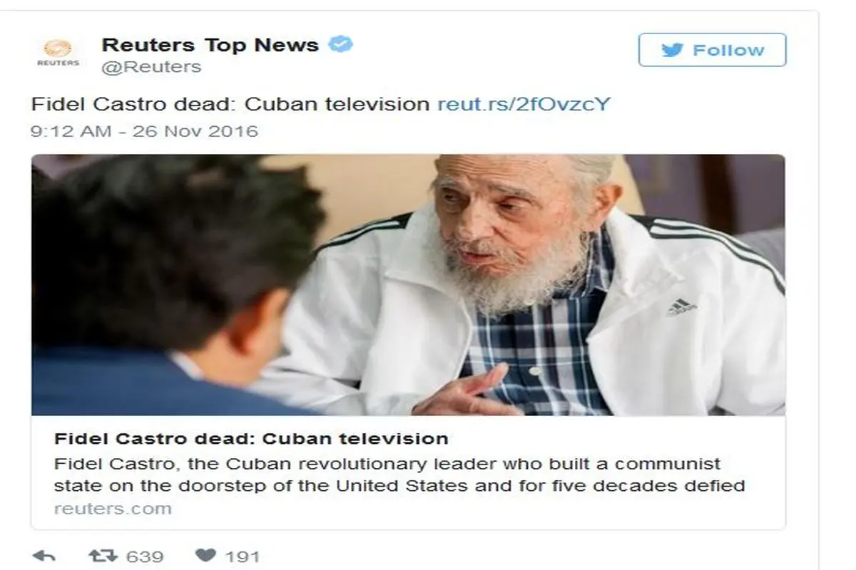مرد انقلابی کوبا "فیدل کاسترو" درگذشت