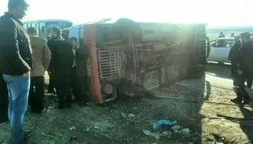 آخرین اخبار از واژگونی مینی‌بوس حامل معلمان