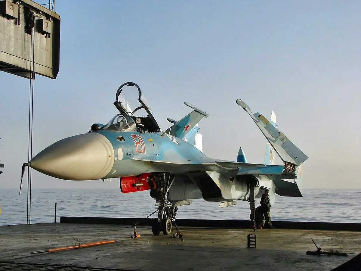 نمای جنگنده سقوط کرده روسی در دریای مدیترانه