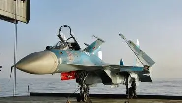 نمای جنگنده سقوط کرده روسی در دریای مدیترانه