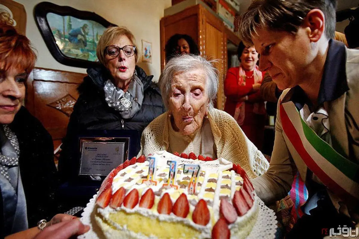 جشن تولد پیرزن ۱۱۷ ساله ایتالیایی+عكس