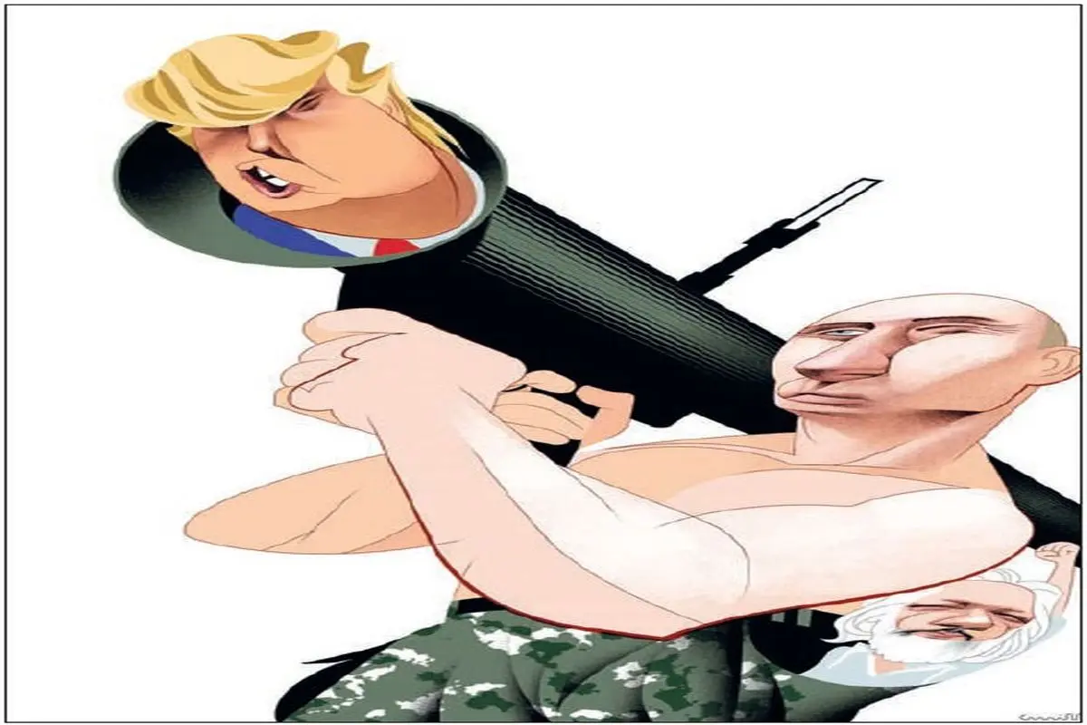 پوتین ترامپ را شلیک می‌کند!/کاریکاتور