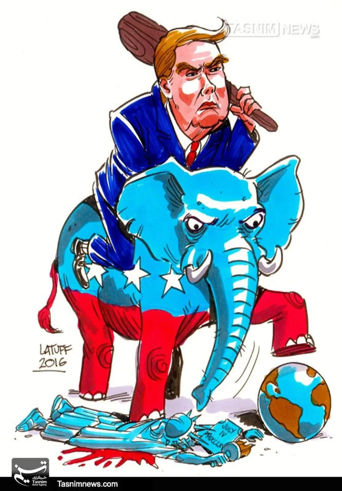 ترامپ رسما رئیس‌جمهور آمریکا شد/کاریکاتور