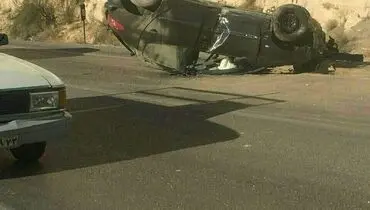 عکسی از خودرو واژگون شده بازیکن سابق استقلال