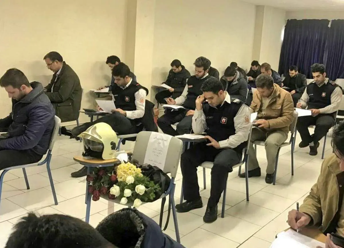 صندلی خالی یک آتشنشان حادثه پلاسکو در امتحان سازمان آتشنشانی
