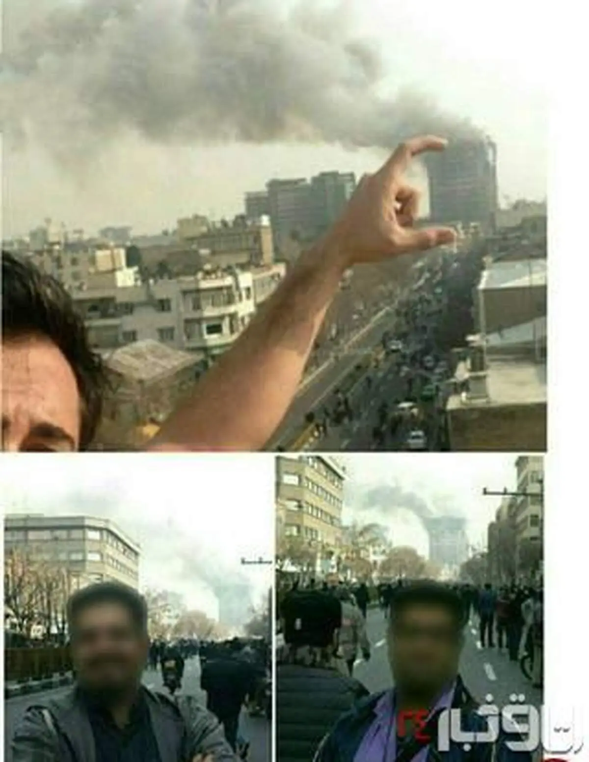 زشت ترین سلفی از حادثه ساختمان پلاسکو