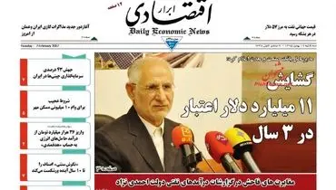 صفحه نخست روزنامه‌های اقتصادی ۱۹ بهمن ۹۵