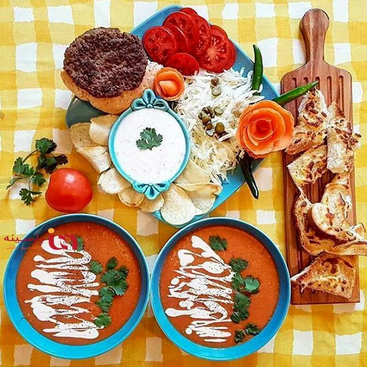 سوپ گوجه فرنگی و خامه، یک سوپ لذیذ زمستانی