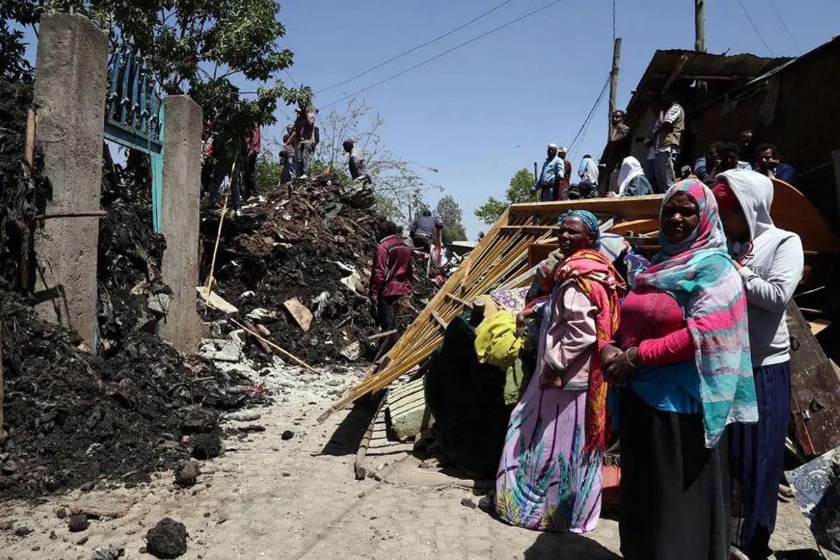 سقوط کوه زباله در اتیوپی