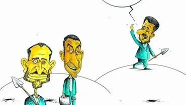 تصویر منتشرنشده از درختکاری احمدی نژاد!/کاریکاتور