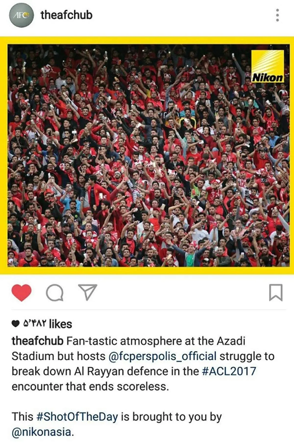 AFC اینگونه از طرفداران پرسپولیس تعریف کرد
