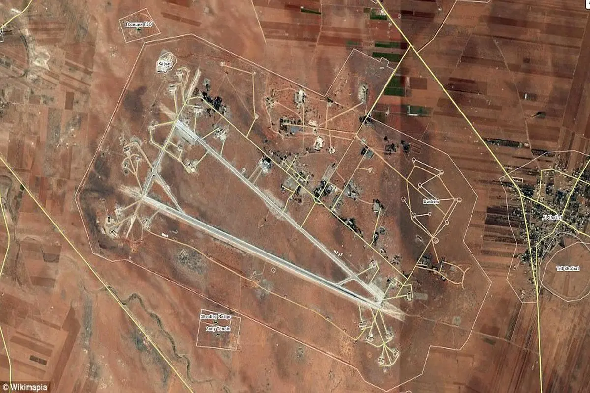 تصویر پایگاه هوایی شعیرات در سوریه پس از انهدام!