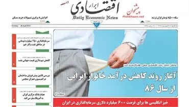 صفحه نخست روزنامه‌های اقتصادی ۲۹ فروردین ۹۶