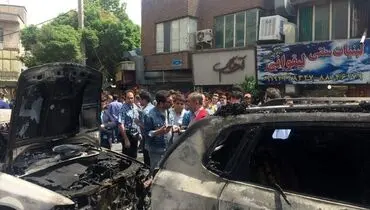 خودرو آقای بازیگر در آتش سوخت +عکس