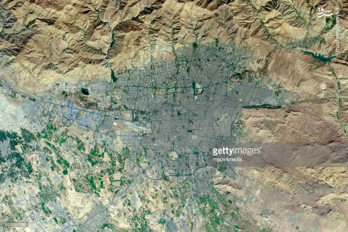 عکس فضایی از شهر تهران