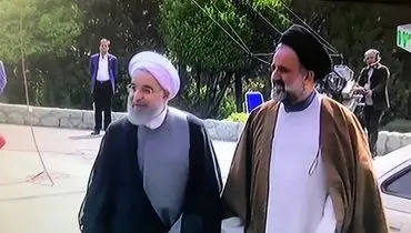 روحانی براي‌مناظرات به صداوسيما آمد/عکس