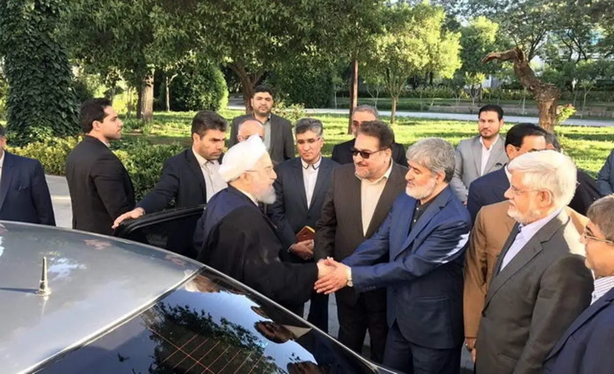 استقبال عارف و مطهری از روحانی/عکس
