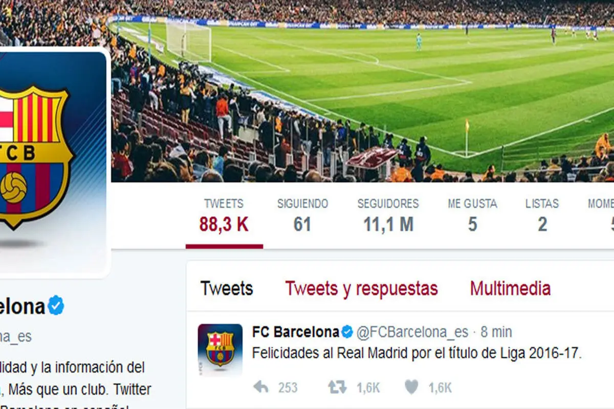 تبریک باشگاه بارسلونا به رئال در توئیتر + عکس