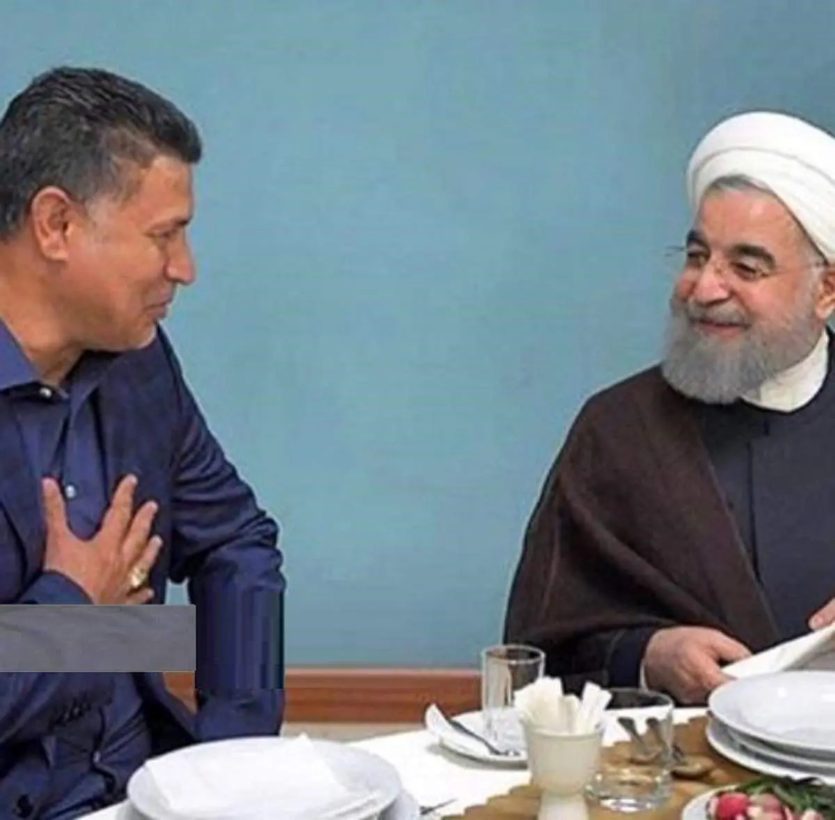خوش و بش علی دایی با رئیس جمهور/عکس