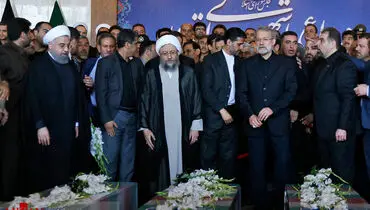 حضور سران سه‌قوه در مراسم شهدای حادثه تروریستی