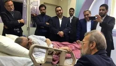 رییس‌مجلس به عیادت آیت الله مظاهری رفت