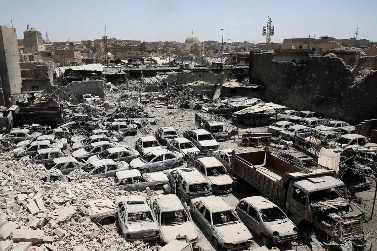 ویرانه‌های موصل بعد از عملیات آزادسازی از اشغال داعش