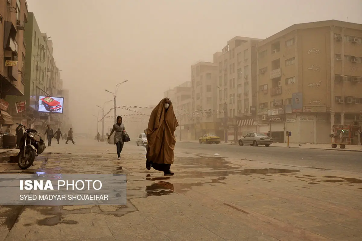 مقایسه هوای آلوده و پاکیزه اهواز در قاب تصویر!