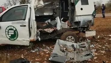 دزدان جنایتکار ون حامل پول را منفجر کردند